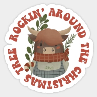 A Highland Cow Stays In The Circle Sticker